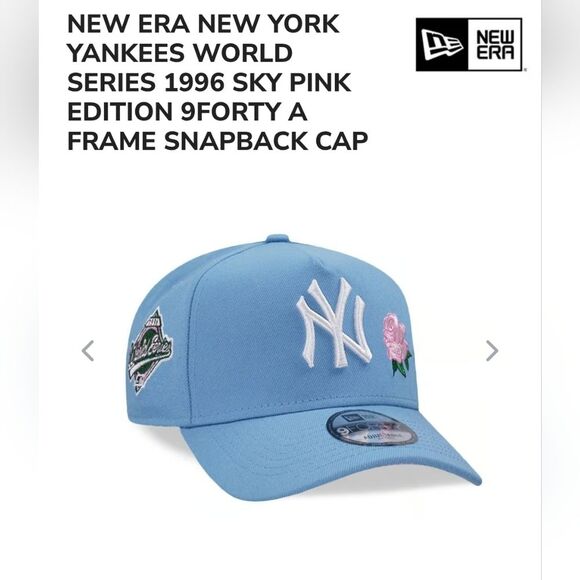 NY New York Yankees World Series New Era Blue Rose Floral Baseball Hat Size 7 main image 7